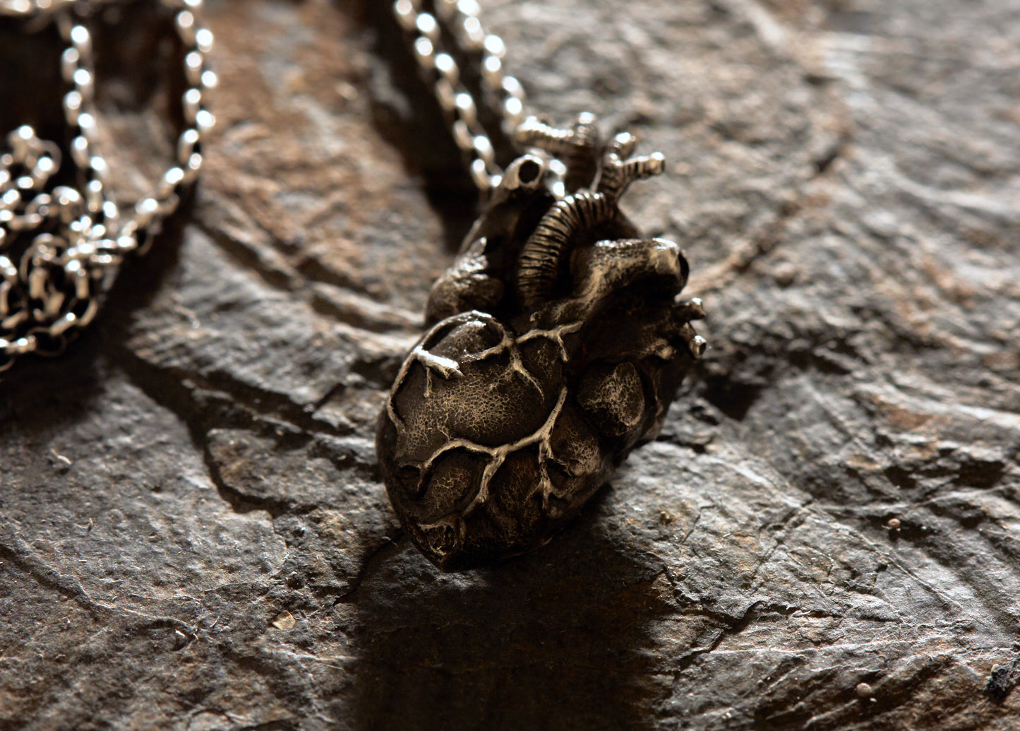 Anatomisches Herz Anhänger 925 Silber | Handgefertigt | Gothic Schmuck | Medizin Anatomie