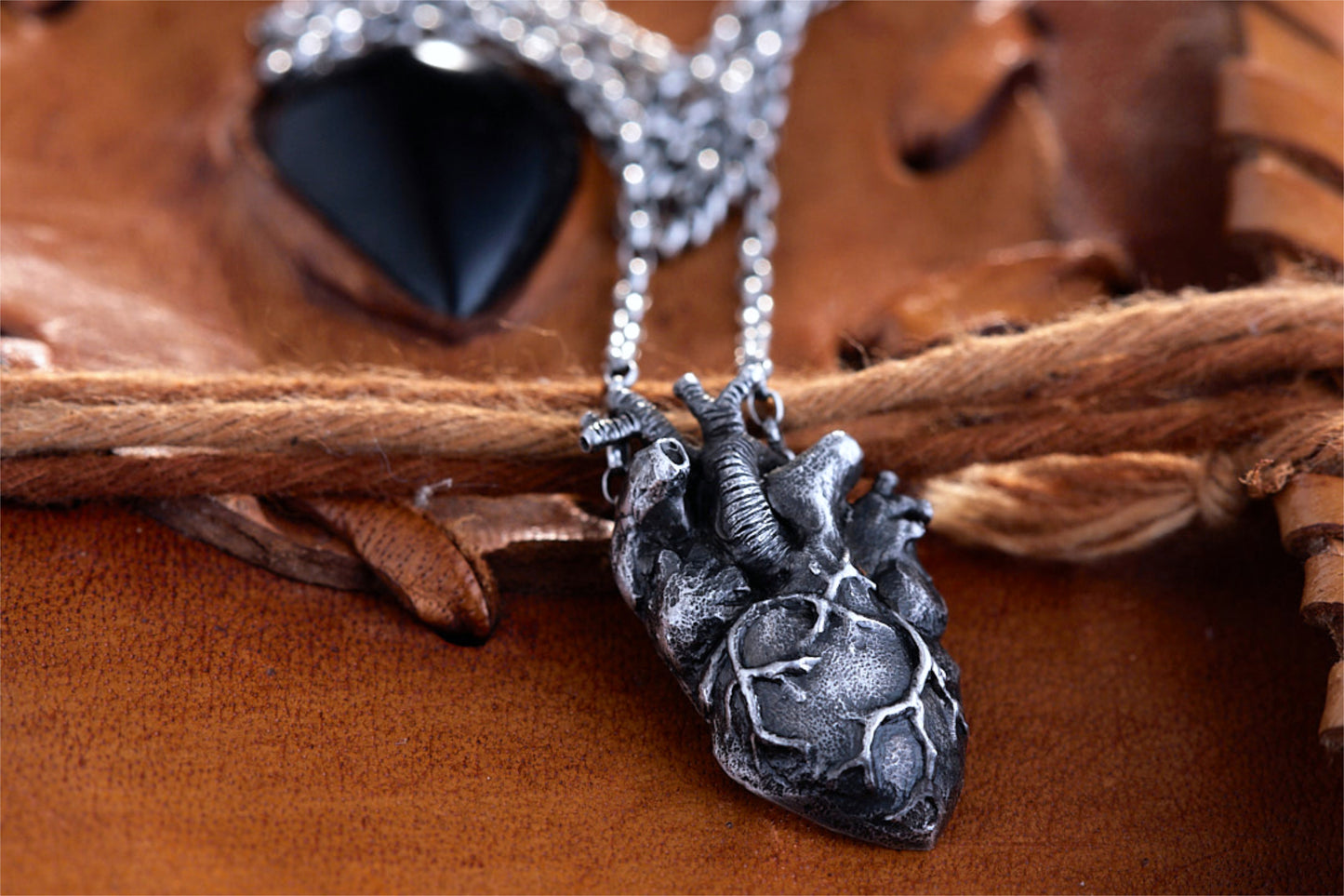 Anatomisches Herz Anhänger 925 Silber | Handgefertigt | Gothic Schmuck | Medizin Anatomie