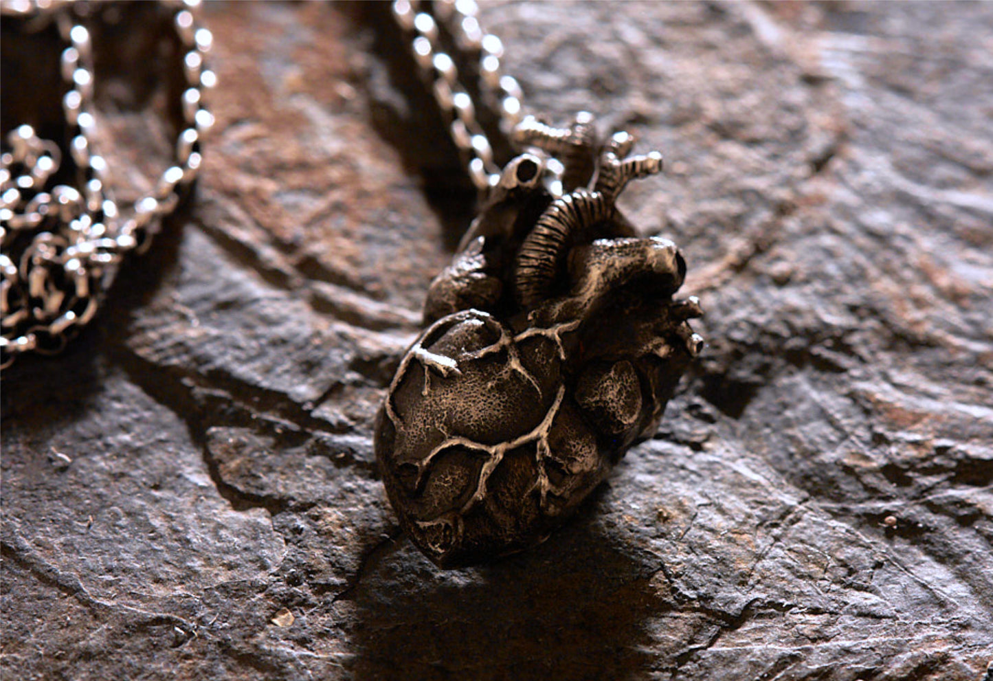 Anatomisches Herz Anhänger 925 Silber | Handgefertigt | Gothic Schmuck | Medizin Anatomie