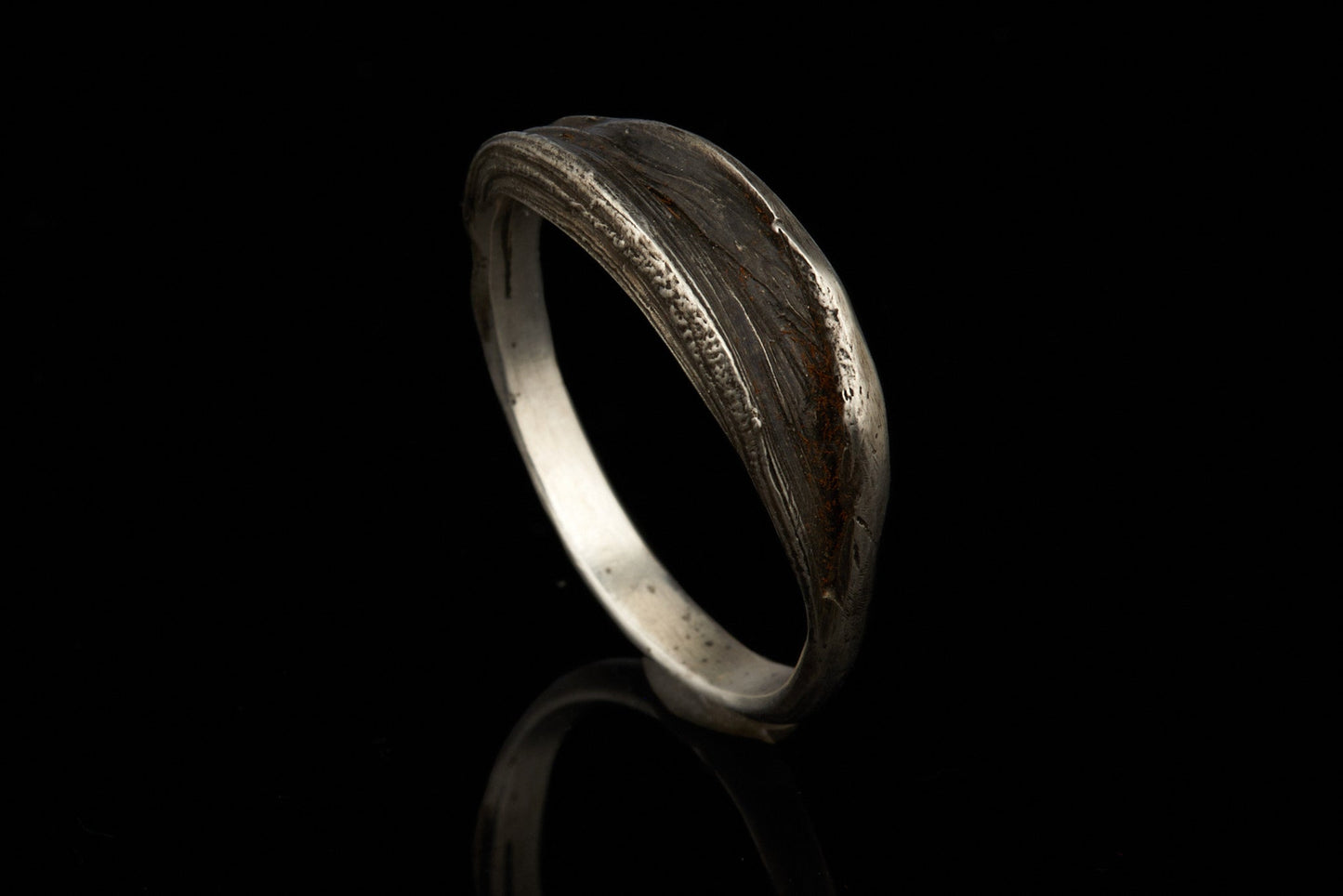 Kaugummi Ring Nr.1 Mitsuro Hikime Traditionelle Japanische Technik in 925 Silber geschwärzt