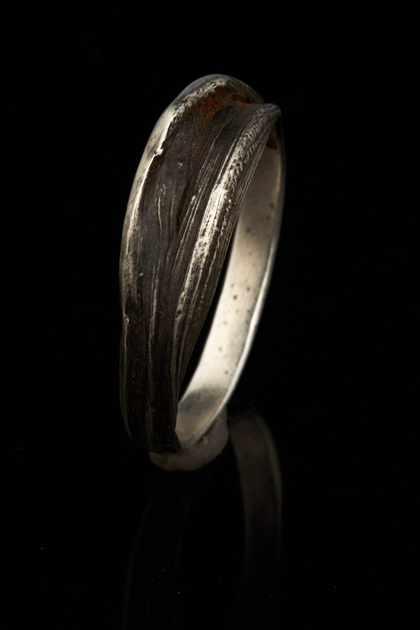 Kaugummi Ring Nr.1 Mitsuro Hikime Traditionelle Japanische Technik in 925 Silber geschwärzt