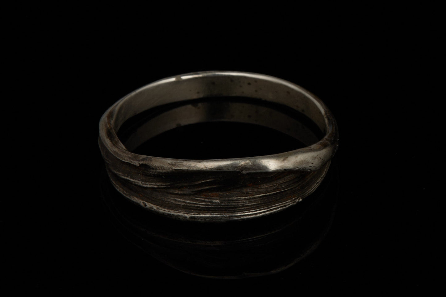 Kaugummi Ring Nr.1 Mitsuro Hikime Traditionelle Japanische Technik in 925 Silber geschwärzt