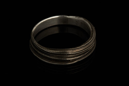 Kaugummi Ring Nr.2 Mitsuro Hikime Traditionel Japanische Technik 925 Silber geschwärzt