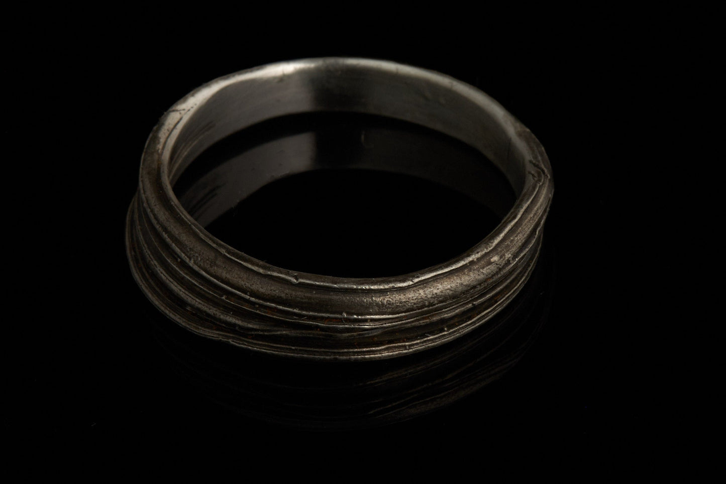 Kaugummi Ring Nr.2 Mitsuro Hikime Traditionel Japanische Technik 925 Silber geschwärzt