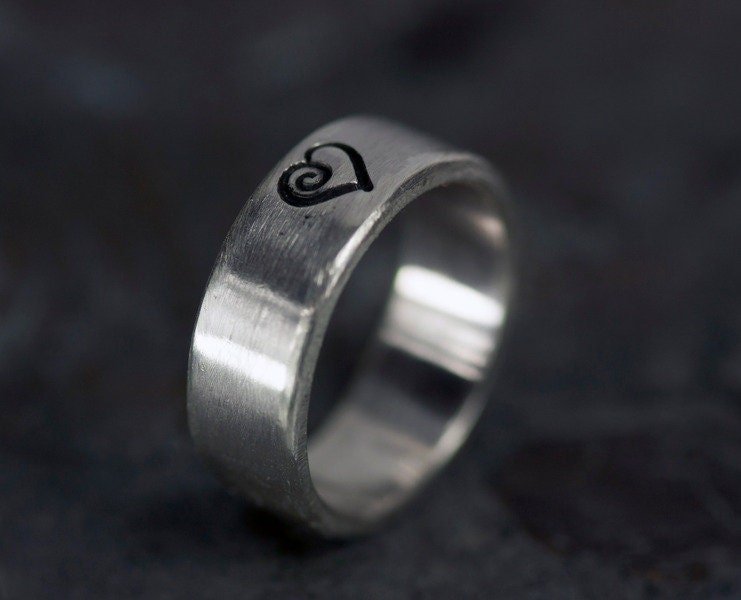 Ring mit Herz gestempelt aus 925 Silber - Goldschmiede Manufaktur Silberschweif