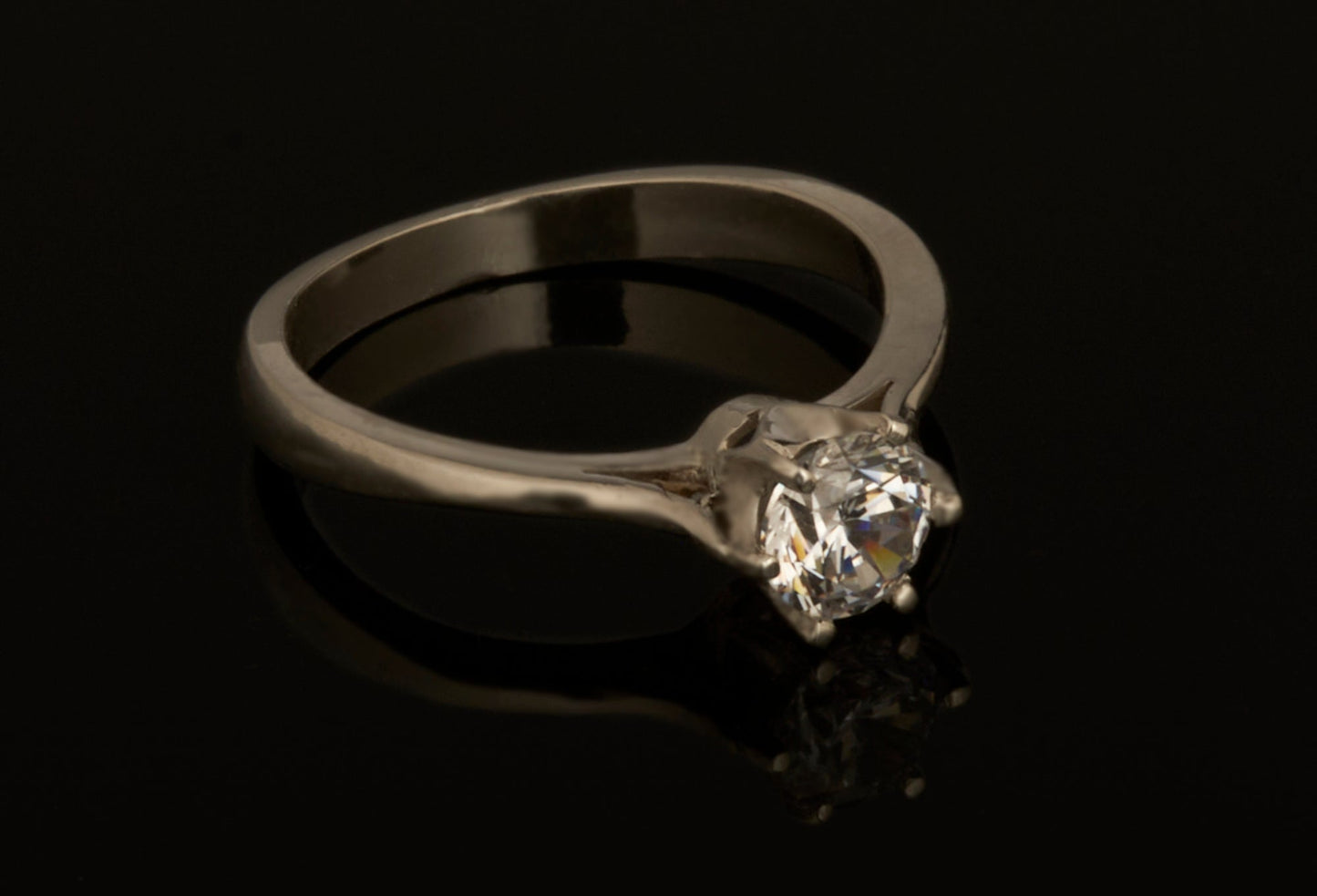 Verlobungsring klassisch 925 Silber mit 1ct Zirkonia Goldschmiede und Trauring Manufaktur Silberschweif www.gutms.de