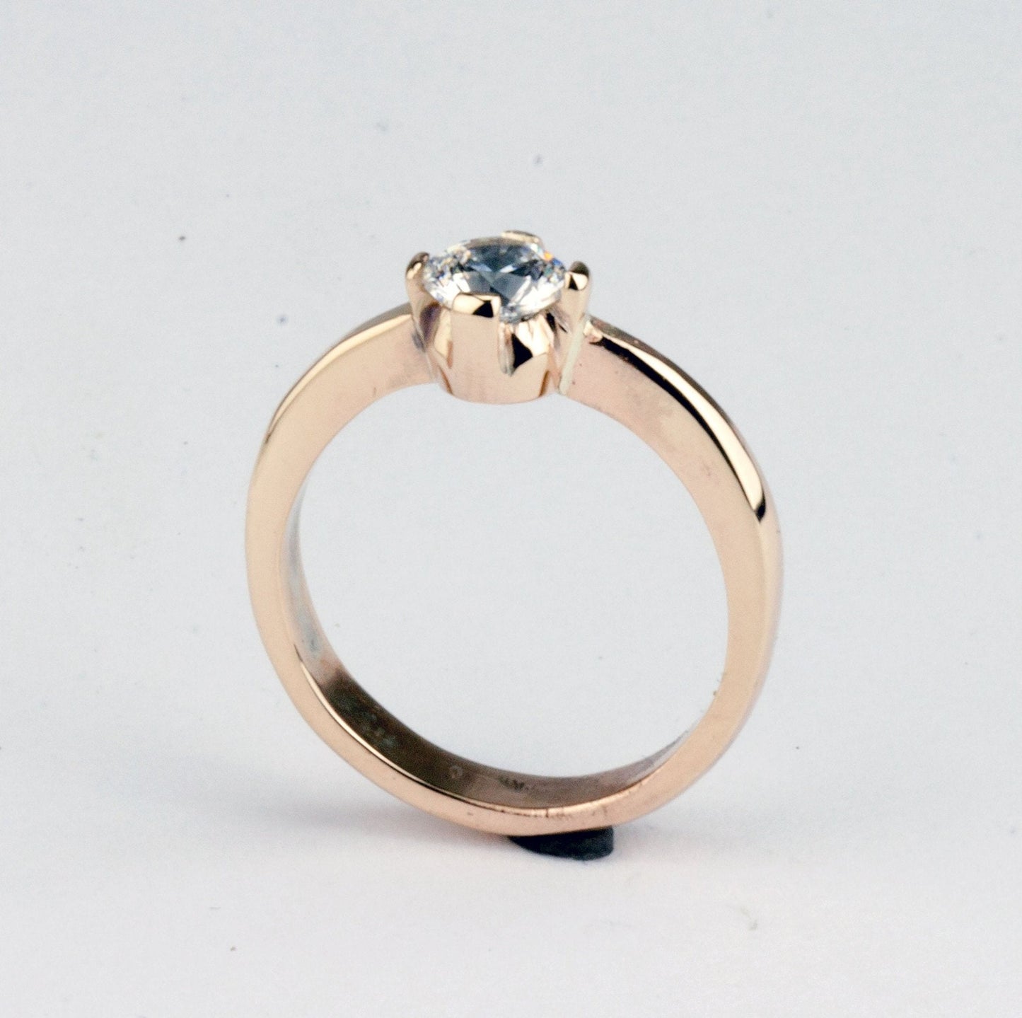 Verlobungsring Rose Gold Solitärring klassisch elegant Handarbeit